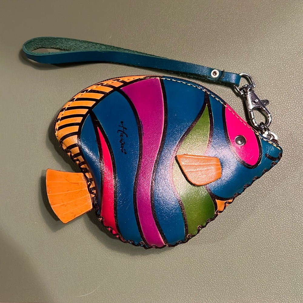 Fish coin purse w/ wrist strap